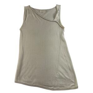 Margaret O'Leary XS Tunic Sweater Silk Linen Bend Asymmetric Sleeveless Knit